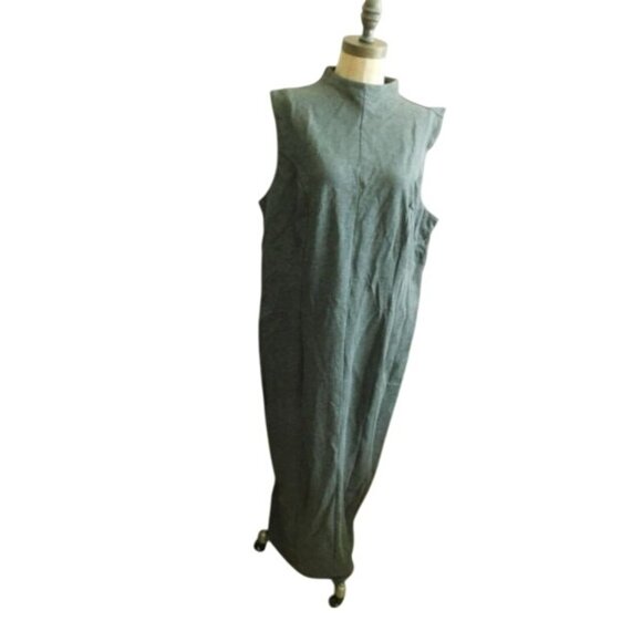 Eloquii Size 18 Plus Size Gray STRETCH Knit Long Maxi Dress - Picture 2 of 3